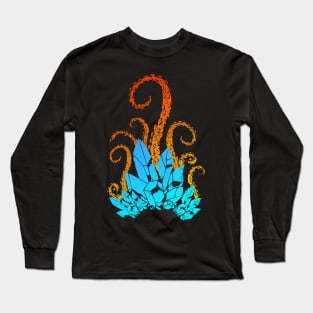 Fantasy Crystals - Blue and Orange Long Sleeve T-Shirt